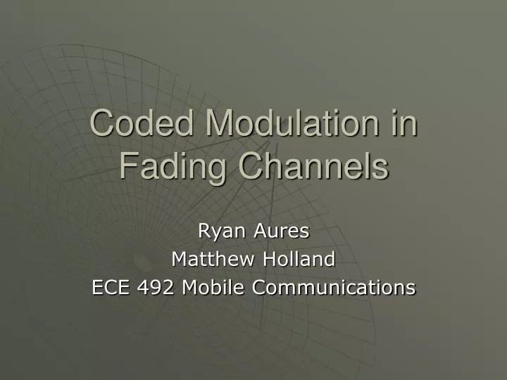 coded modulation in fading channels