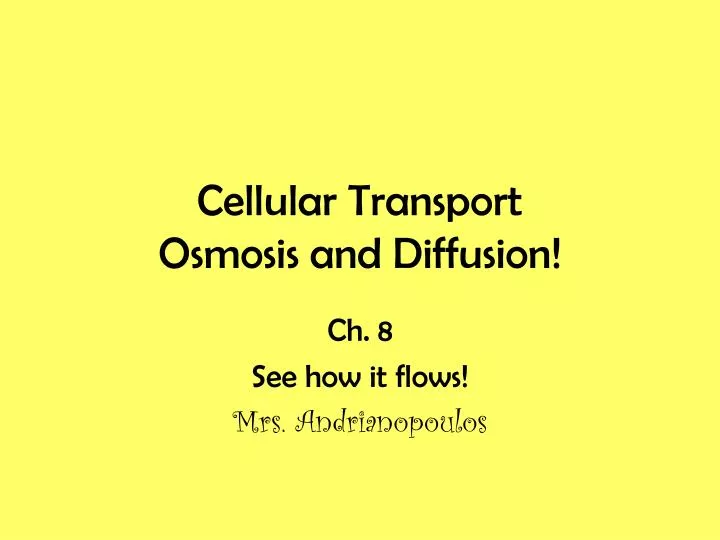 cellular transport osmosis and diffusion