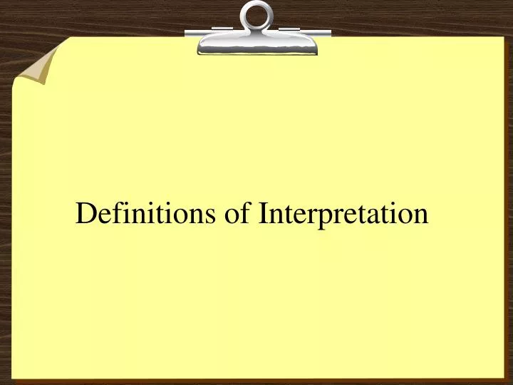 definitions of interpretation