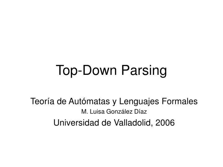 top down parsing