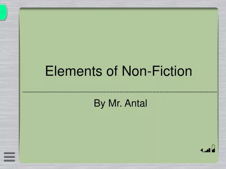 elements of non fiction