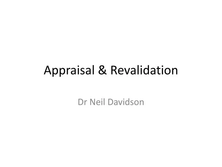 appraisal revalidation