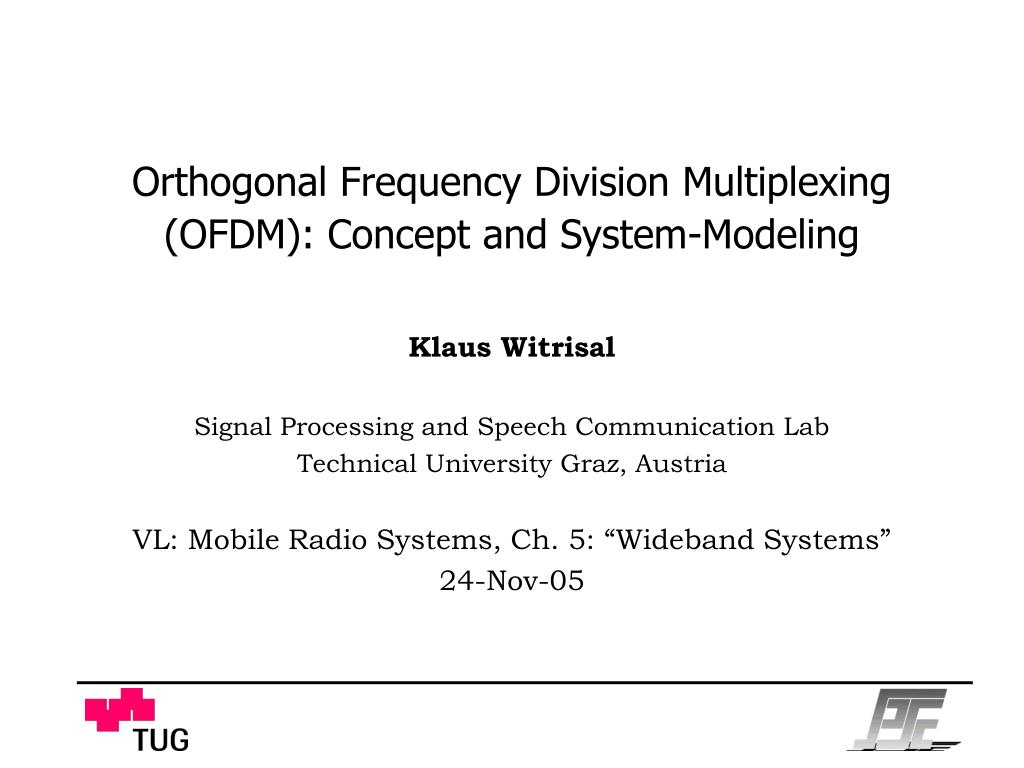 PPT - Orthogonal Frequency Division Multiplexing (OFDM): Concept and ...