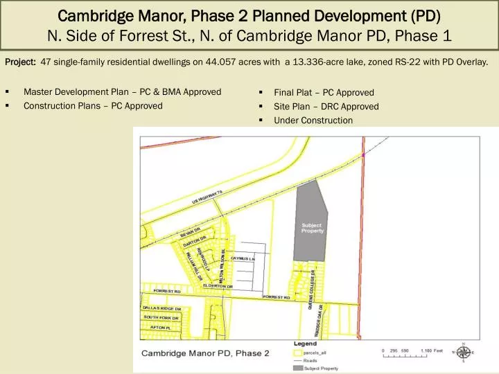 cambridge manor phase 2 planned development pd n side of forrest st n of cambridge manor pd phase 1