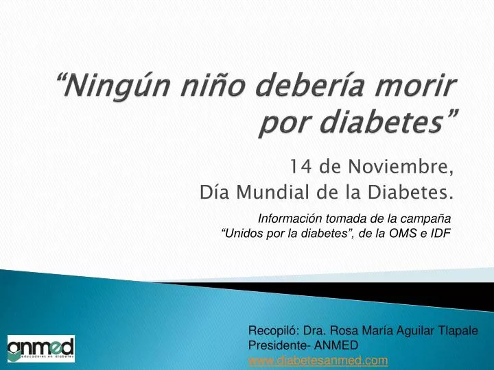 ning n ni o deber a morir por diabetes