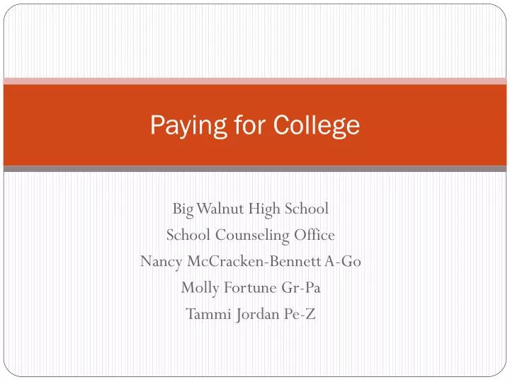 paying for college