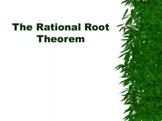 the rational root theorem