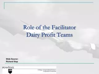 Role of the Facilitator Dairy Profit Teams