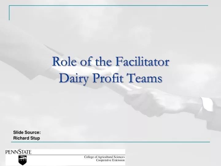 role of the facilitator dairy profit teams