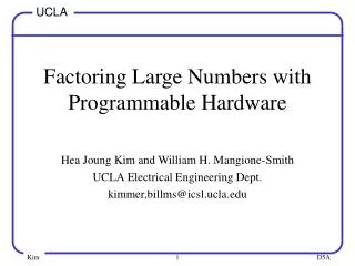 Factoring Large Numbers with Programmable Hardware