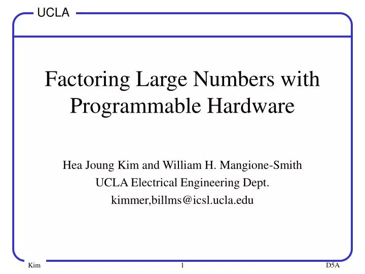 factoring large numbers with programmable hardware