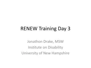 RENEW Training Day 3