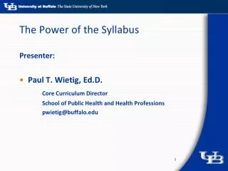 The Power of the Syllabus