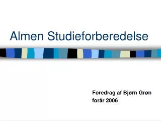 almen studieforberedelse
