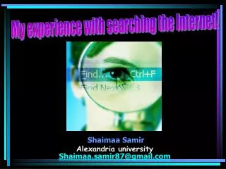 Shaimaa Samir Alexandria university Shaimaa.samir87@gmail.com