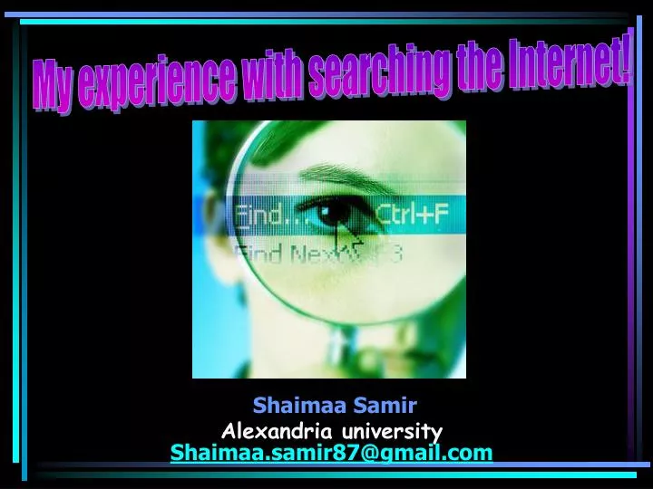 shaimaa samir alexandria university shaimaa samir87@gmail com
