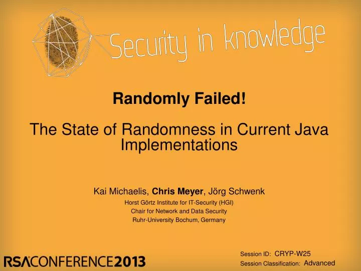 randomly failed the state of randomness in current java implementations