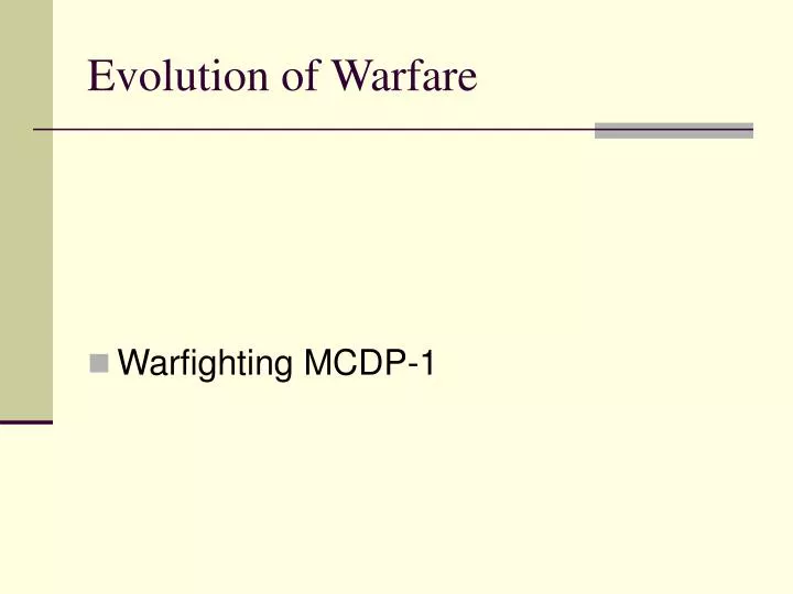 evolution of warfare