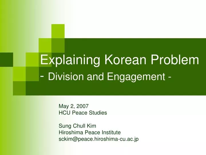 explaining korean problem division and engagement