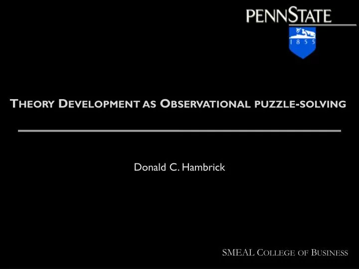 theory development as observational puzzle solving