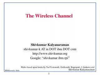 The Wireless Channel