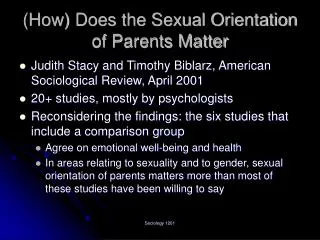 (How) Does the Sexual Orientation of Parents Matter
