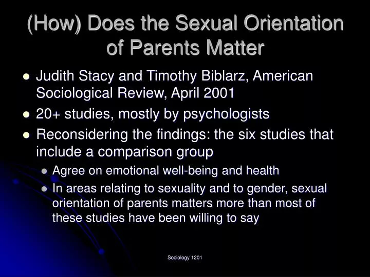 how does the sexual orientation of parents matter