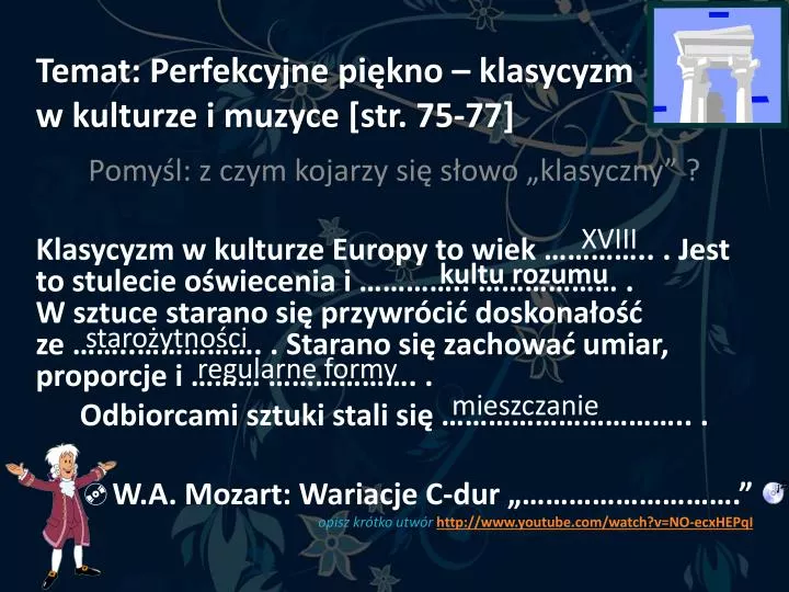 temat perfekcyjne pi kno klasycyzm w kulturze i muzyce str 75 77