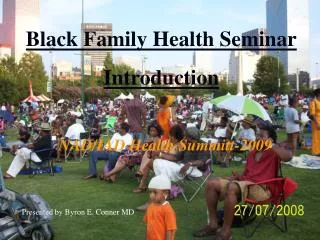 Black Family Health Seminar Introduction