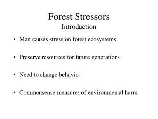 Forest Stressors Introduction
