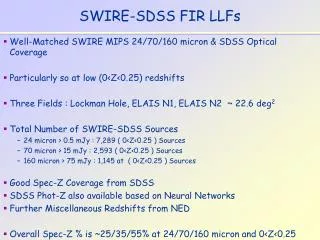 SWIRE-SDSS FIR LLFs