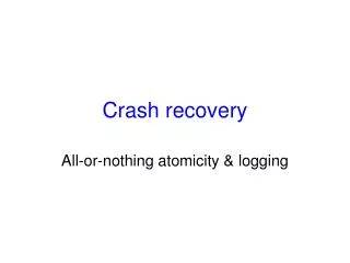 Crash recovery