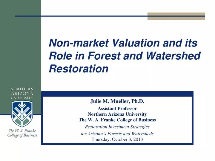 non market valuation and its role in forest and watershed restoration