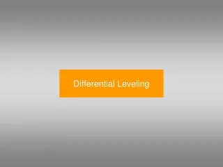 Differential Leveling