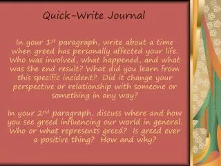 Quick-Write Journal