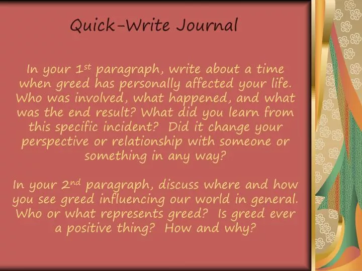quick write journal