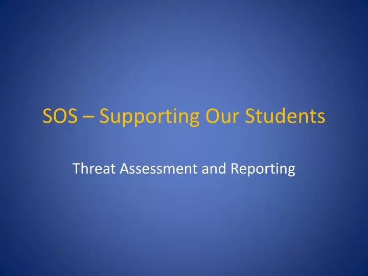 sos supporting our students
