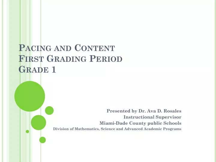 pacing and content first grading period grade 1