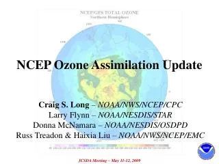 NCEP Ozone Assimilation Update