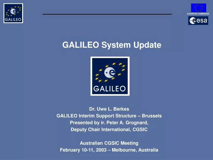 galileo system update