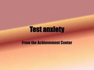 test anxiety