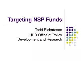 Targeting NSP Funds