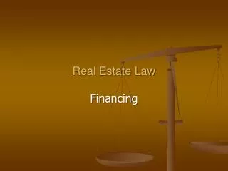 Real Estate Law Financing