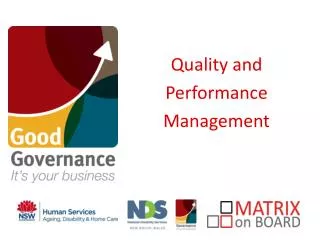 Quality and Performance Management