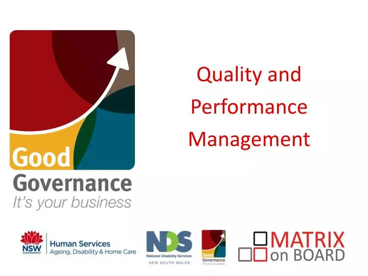 quality and performance management