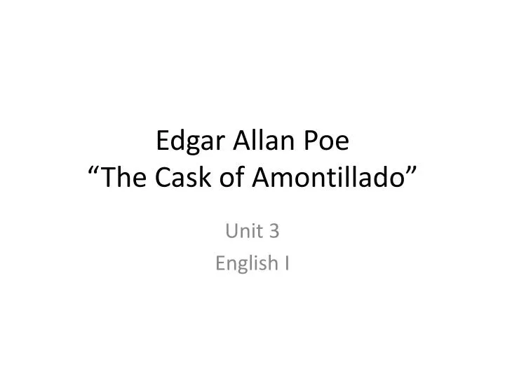 edgar allan poe the cask of amontillado