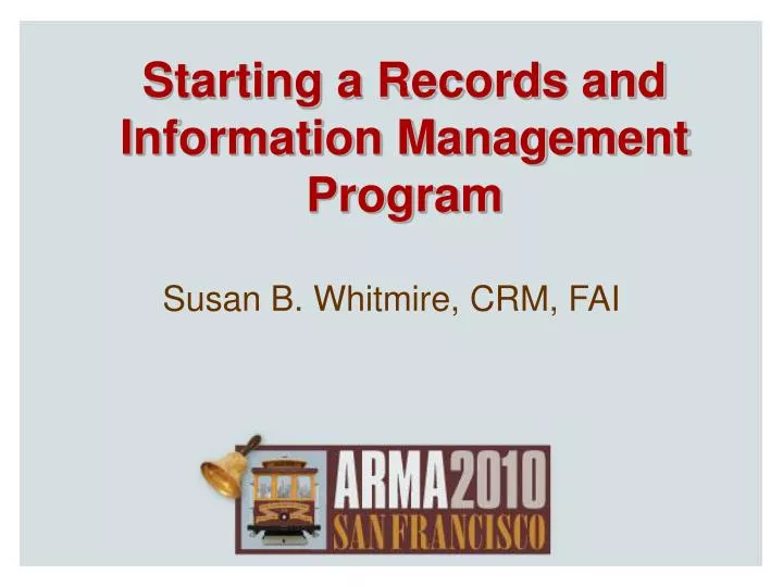 starting a records and information management program