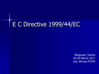E C Directive 1999/44/EC