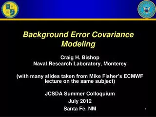 Background Error Covariance Modeling
