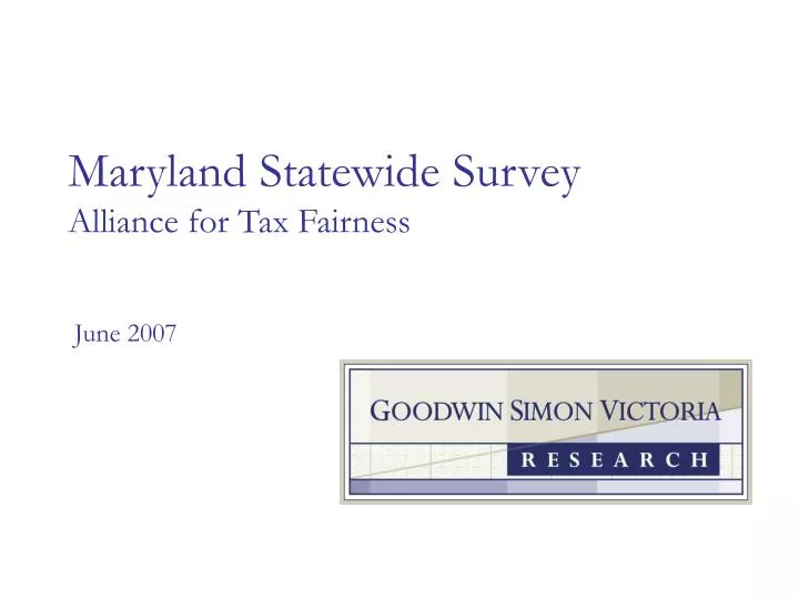 maryland statewide survey alliance for tax fairness